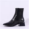 Wonders Ayla Square Toe Ankle Boot - Black Leather